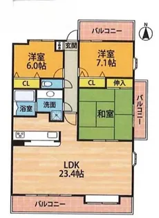 ヴェルシティ古河【12階】の間取り