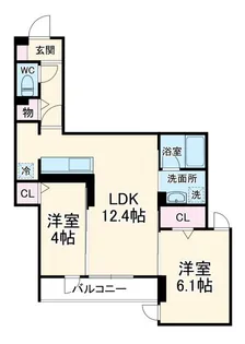 ドムスクレスト相模大野【3階】の間取り
