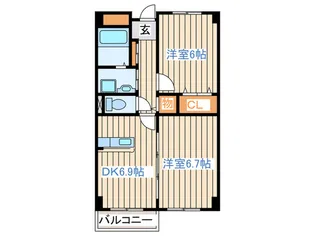 サニーセトル弐号館【2階】の間取り