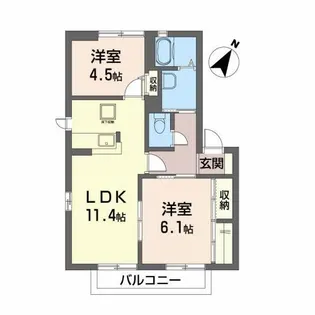 サニーコート五番館【1階】の間取り
