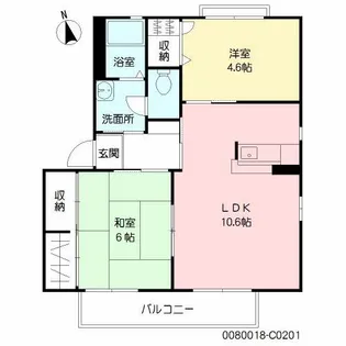 ビーチ・ヒル C棟【2階】の間取り