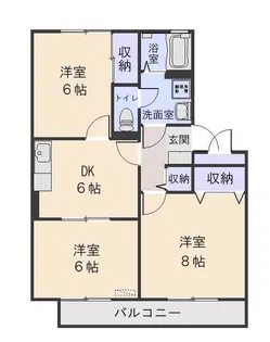 ハイカムール高市【2階】の間取り