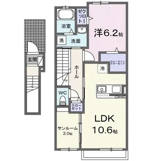グランヴァレーB【2階】の間取り