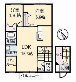 シャーメゾンピア A棟【2階】の間取り