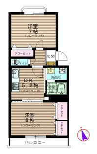 フラット天野【1階】の間取り
