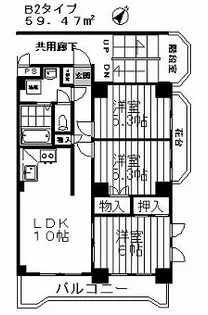 サングリーン二の宮【3階】の間取り