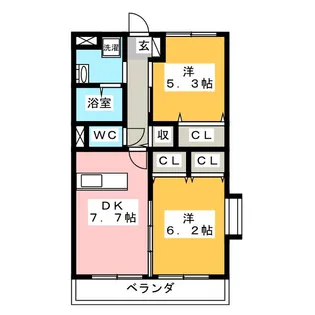 グレイスコート【1階】の間取り