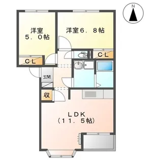 サン ソレイユ【2階】の間取り