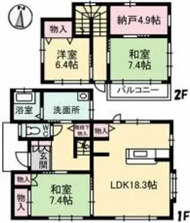 岡山県倉敷市羽島【一戸建】の間取り