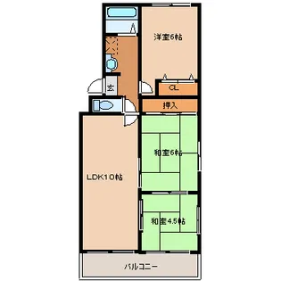 二本松ハイツ【3階】の間取り