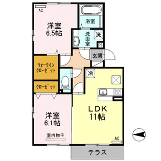 新潟県五泉市赤海【アパート】の間取り