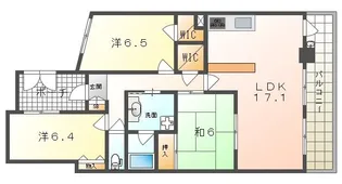 ロイヤルメドゥー香里園タワー【14階】の間取り