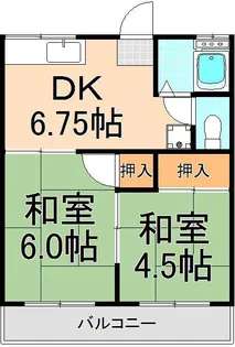 第2タウンコーポ浅田【2階】の間取り