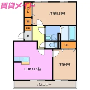 リシェス【3階】の間取り