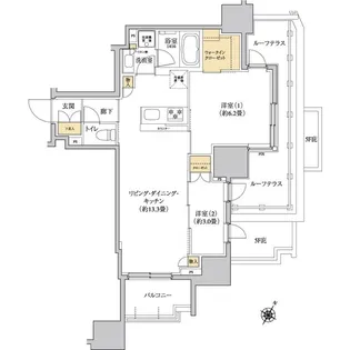 グレーシアフィット三軒茶屋【6階】の間取り