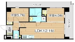 プレステージ12番館【4階】の間取り