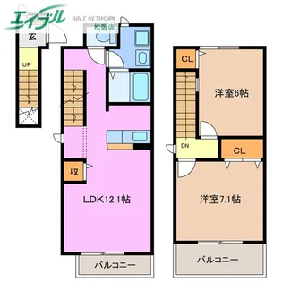 ドリーム・21 B棟【2階】の間取り