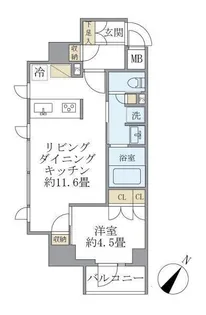 ジオエント駒込【4階】の間取り
