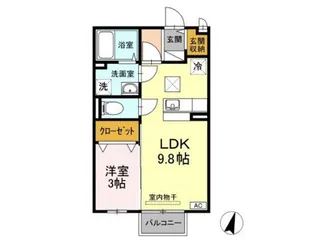 セジュール瀬戸下 B棟【1階】の間取り