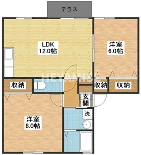 ホームタウン若葉D【1階】の間取り