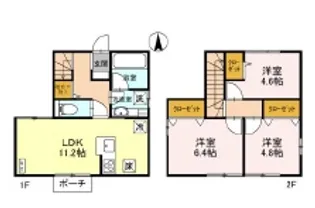 埼玉県川越市大字上戸【一戸建】の間取り