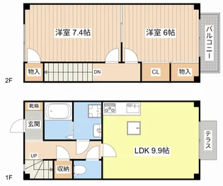 TWIN OAKS A【1階】の間取り