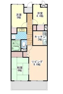 ロイヤルマンション土浦南【5階】の間取り