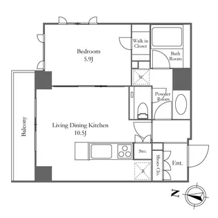 東京都渋谷区恵比寿南1【マンション】の間取り
