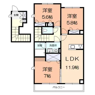 ルミエルA【2階】の間取り