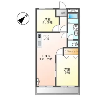 ファミリーパレスB【1階】の間取り