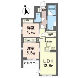 神奈川県川崎市多摩区登戸【マンション】の間取り