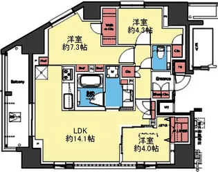 MARKS横浜戸部【10階】の間取り