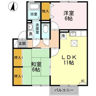 セレクト川内AB【1階】の間取り