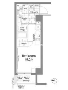 パークハビオ日本橋蛎殻町【4階】の間取り