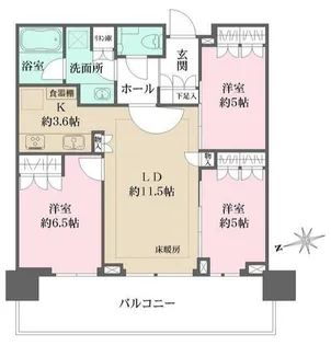 東京都中央区晴海5【マンション】の間取り