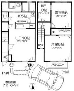 メンバーズヒル一ツ家I【2階】の間取り