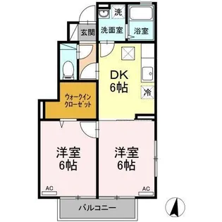 パルク オベルジーヌ A【1階】の間取り