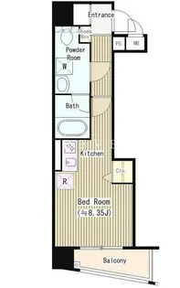 アクアアンビシャス八丁堀【9階】の間取り