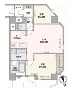 ルピナス麻布シティフォルム【8階】の間取り