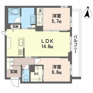 ティエリテ【2階】の間取り