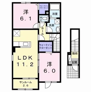 カレント内浜II【2階】の間取り