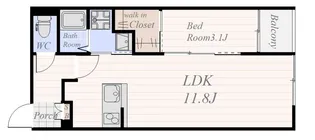 リテラス常盤【1階】の間取り
