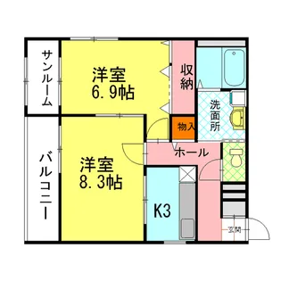 ロジュマンミュゲII【3階】の間取り