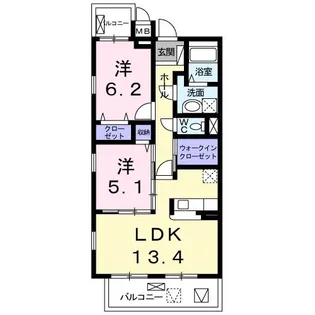 チェリー・ブロッサム【3階】の間取り