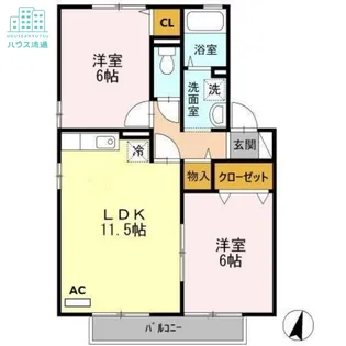 コンフォール竹松 I棟【2階】の間取り