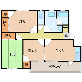 ヴィラ萩原【1階】の間取り
