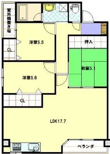 ヒルズ文教【5階】の間取り