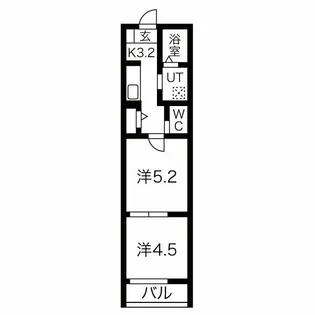 エトワール六丁の目【3階】の間取り