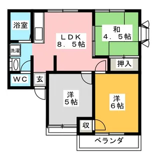 グランデュール渡辺I【2階】の間取り