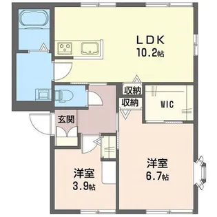 フレグランス山手【1階】の間取り